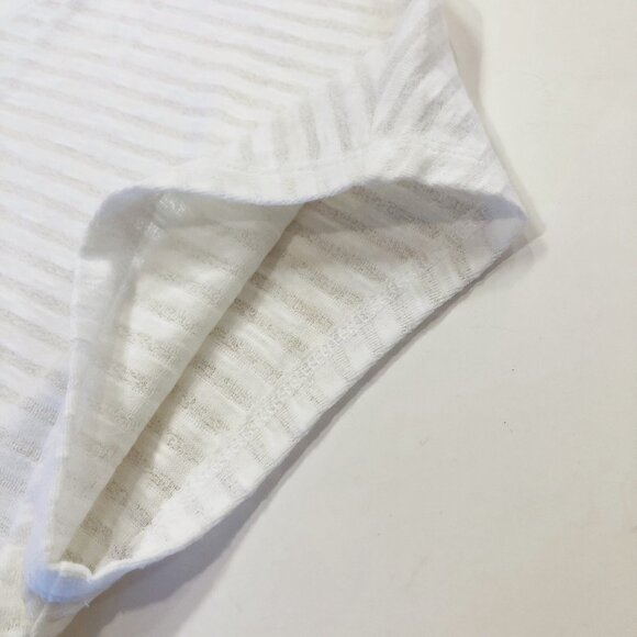 Gap Striped Semi Sheer Lightweight T-shirt Sz L Sleeveless V-Neck Cotton Blend - Picture 6 of 14